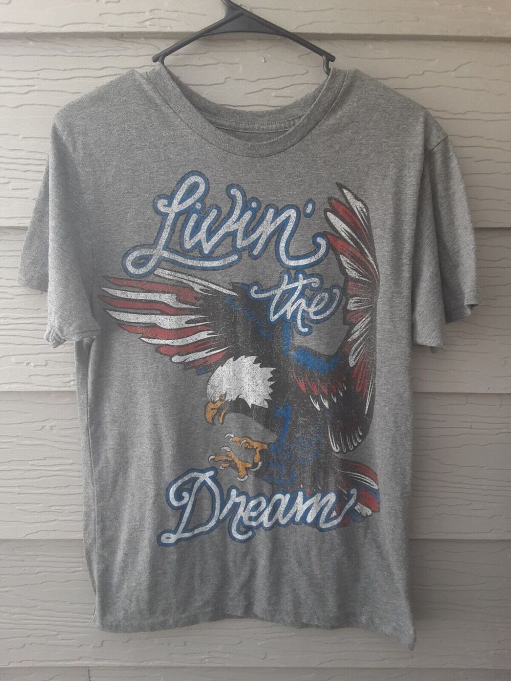 Celebrate Patriotic Men's M (38-40) Blue T-Shirt Livin' the Dream